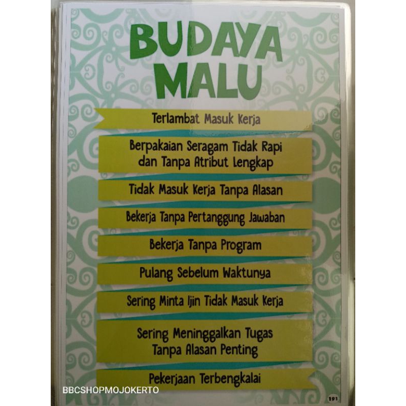 (191) POSTER BUDAYA MALU