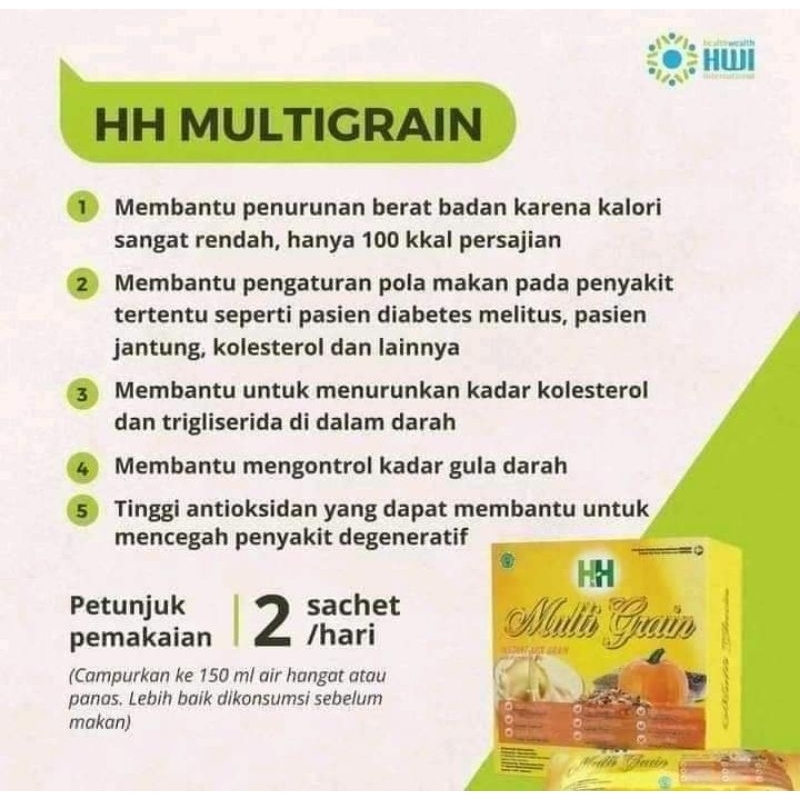 

Hhmultigrain minuman serat tinggi diet herbal original 100% hwi herbal