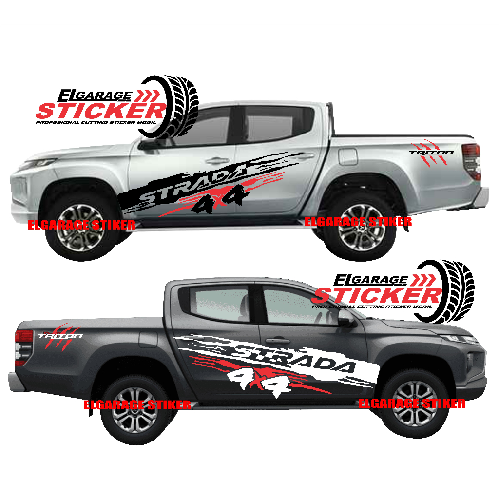 stiker mobil strada triton 4x4 sticker stiker striping mobil 4x4 triton strada terbaru