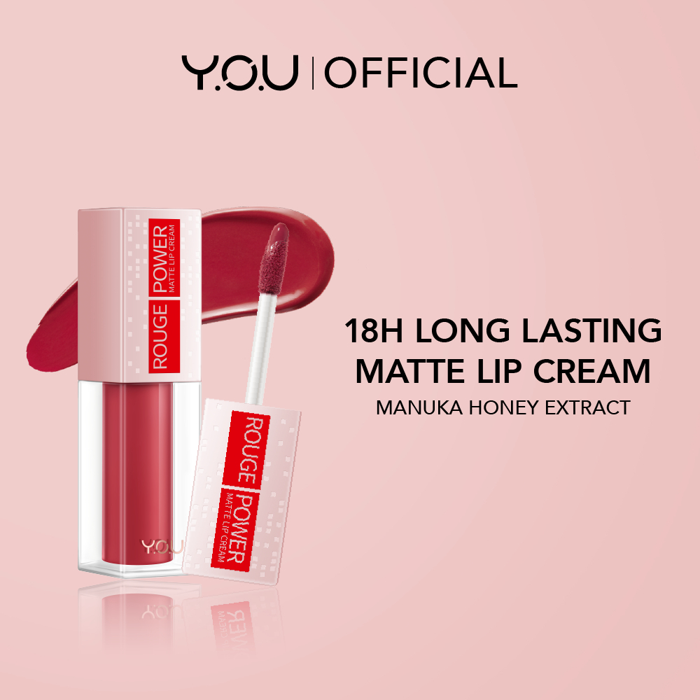 YOU Rouge Power Matte Lip Cream Lipstik | Matte Finish | Tahan Lama
