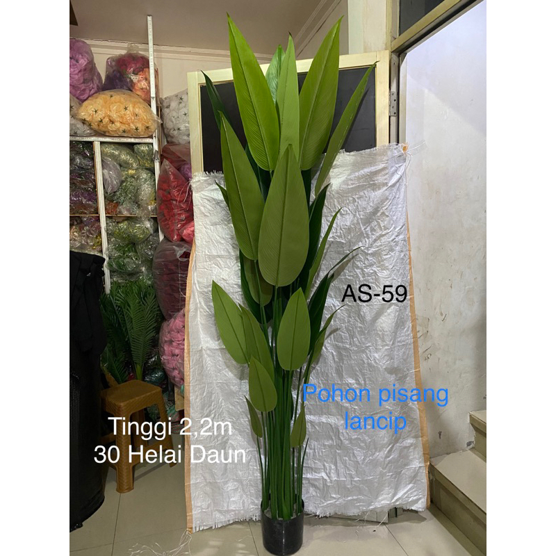 New Pohon Pisang Lancip Latek Artificial/1Pohon/Tinggi 2,2m