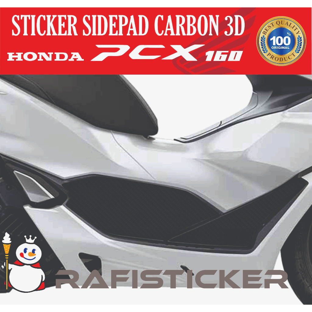 STIKER PCX 160 PELINDUNG SIDEPAD TANKPAD CARBON 3D MAXDECAL