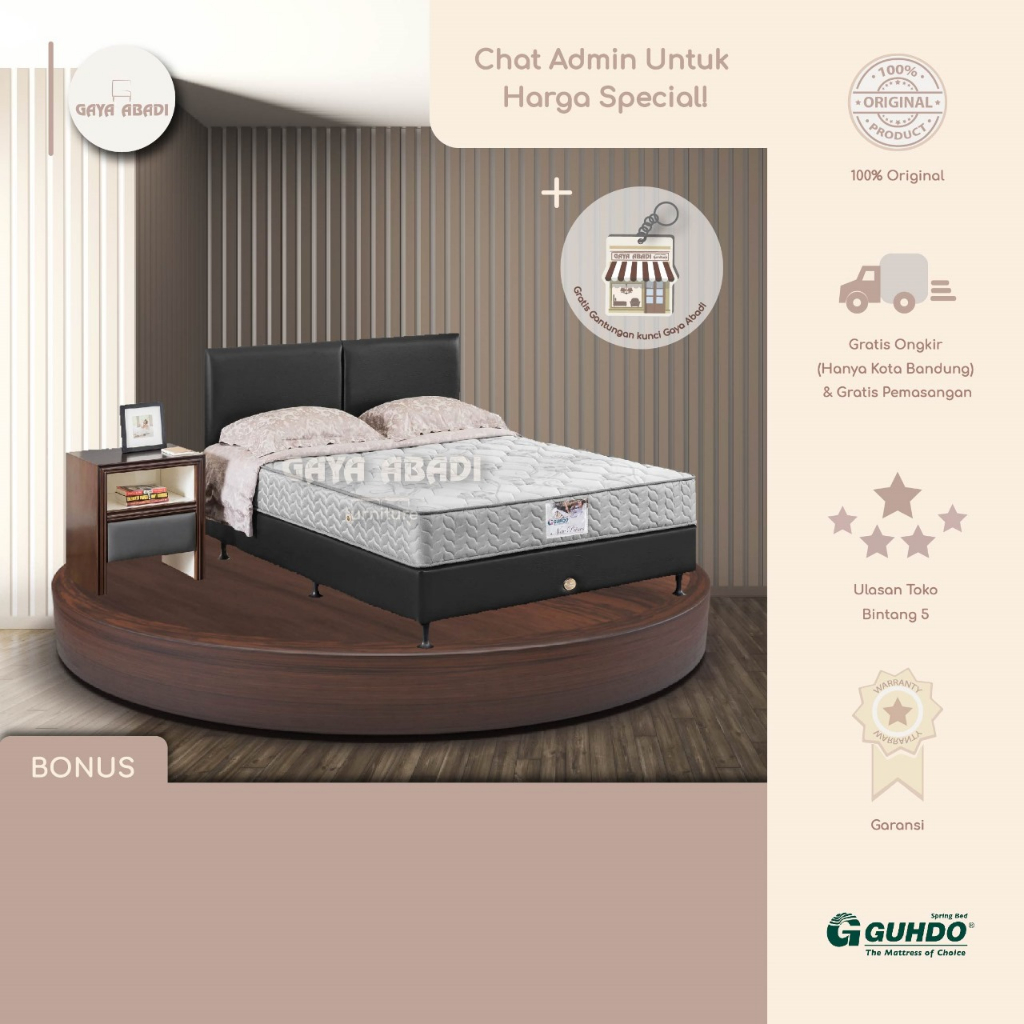 Springbed Guhdo New Prima Set Atlantik / Set Kasur New Prima - Guhdo Springbed