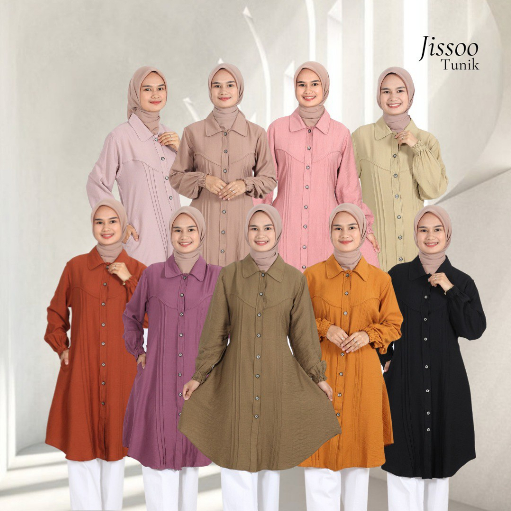 JISSOO TUNIK-Tunik polos-atasan basic-tunik korea-kemeja polos