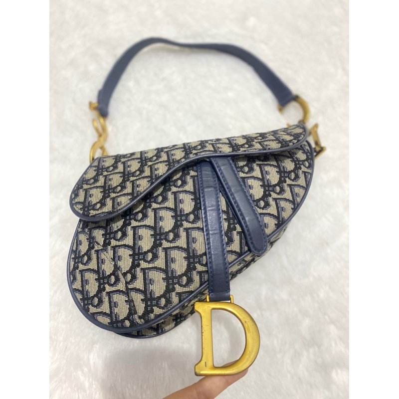 Christian Dior D Oblique Jacquard Saddle Bag Preloved