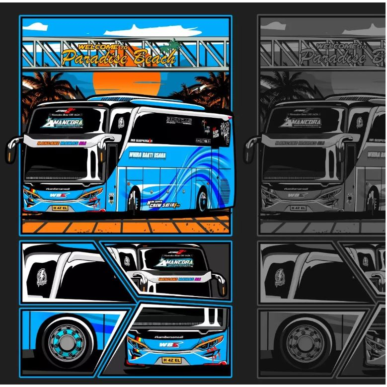 Stiker Bus Mania Bus Artis Basuri Mancora Laser Sticker