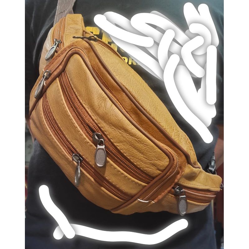 TAS PINGGANG KULIT ASLI WAISTBAG  TAS SLEMPANG KULIT GARUT