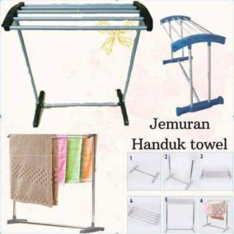 JEMURAN HANDUK PORTABLE / JEMURAN PAKAIAN HANDUK PORTABLE SERBAGUNA