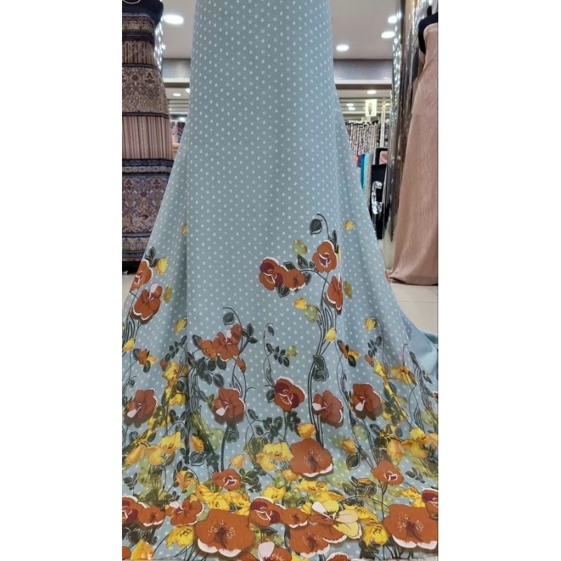 Kain sifon chiffon silk motif uragiri / brasso