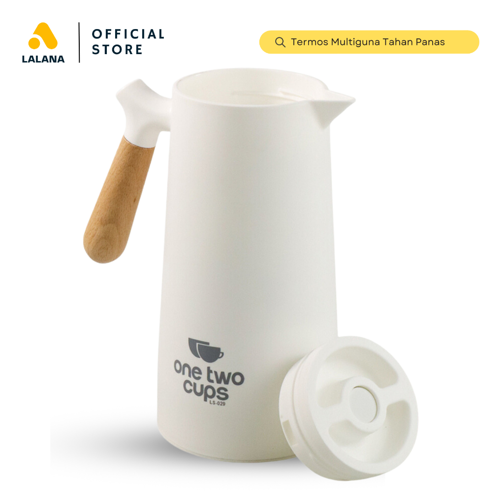Termos Air Panas Pencet Thermos Teko Aesthetic Kopi Teh Tahan Panas Mini 1 Liter Borosilicate Glass 
