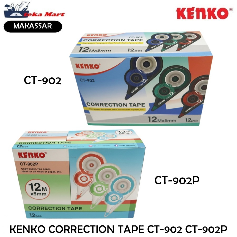 

[BOX/12PCS] KENKO CORRECTION TAPE CT-902 CT-902P TIP EX