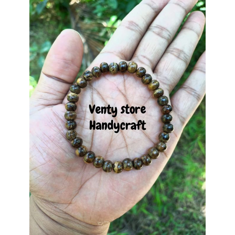 gelang tasbih gaharu 33 butir gelang tasbih kayu gaharu 5mm gelang gaharu asli gelang kayu gaharu wa