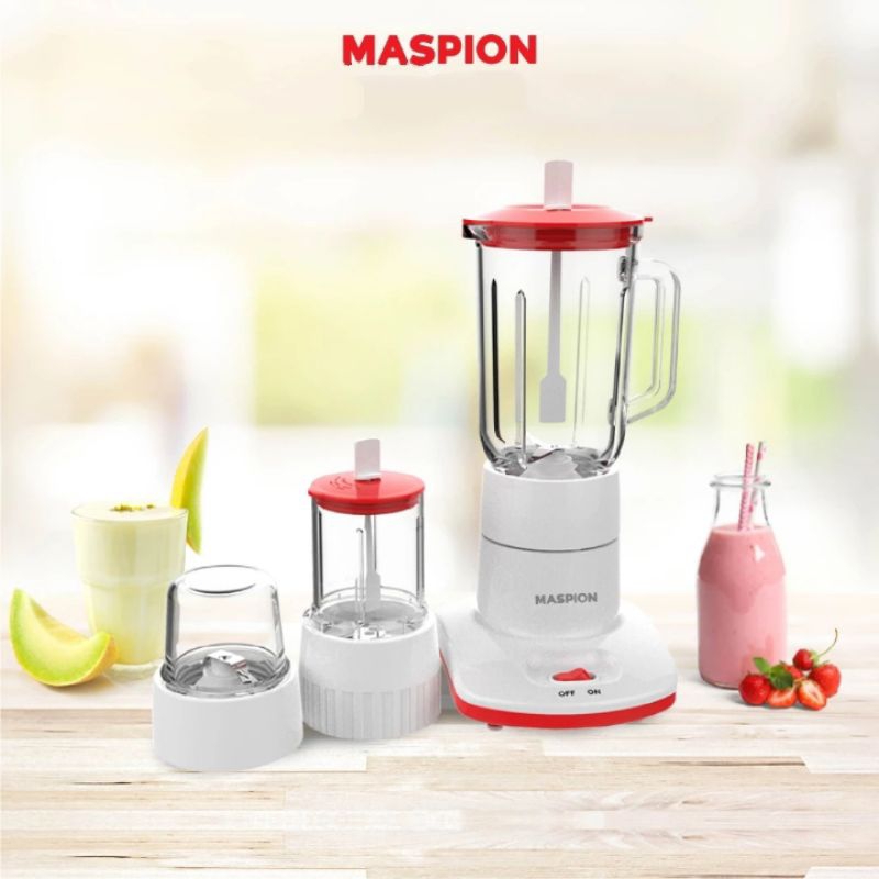 Blender Maspion 3in 1 Kaca MT-1213 Kapasitas 1 Liter Blender Serbaguna