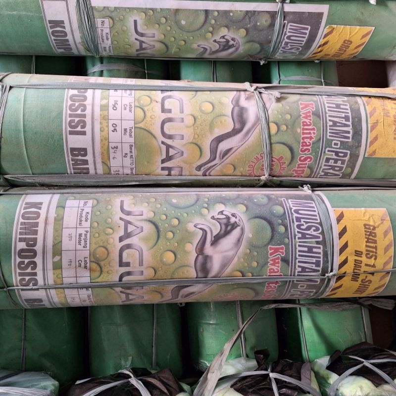 Plastik Mulsa Tambak udang Lebar 3 meter panjang 250 meter tebal 50 micron Cap Jaguar