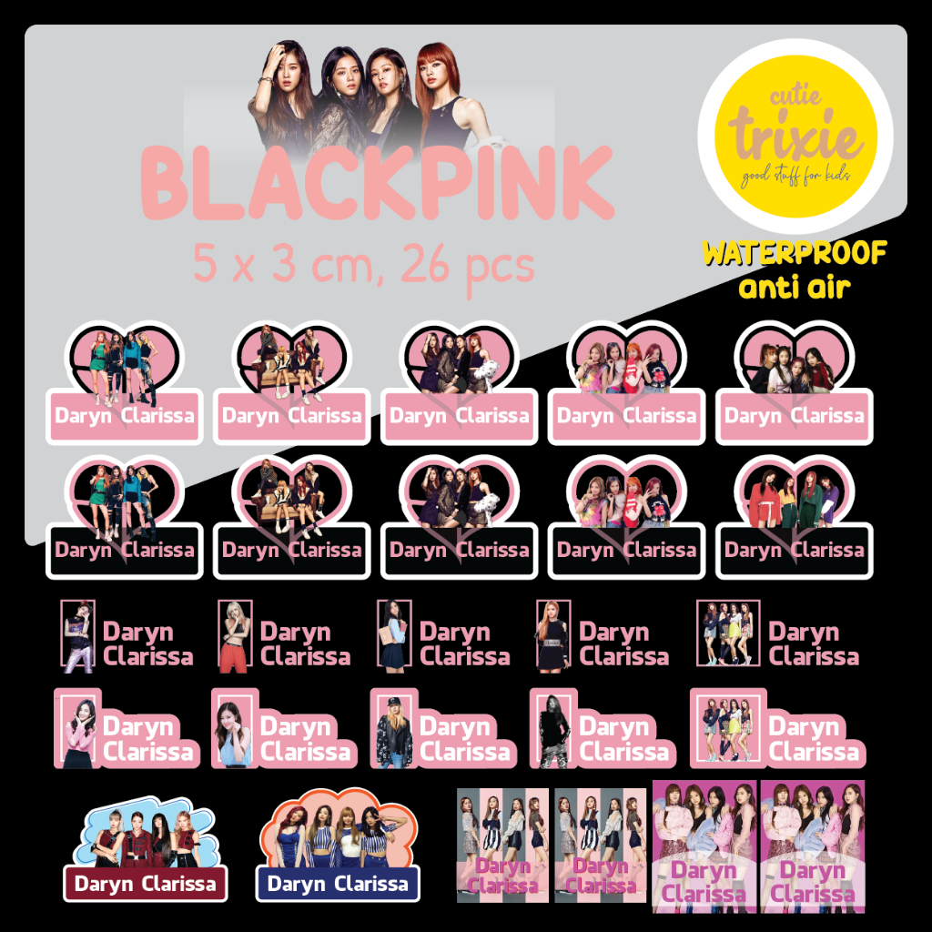 

Sticker label nama anak waterproof Blackpink