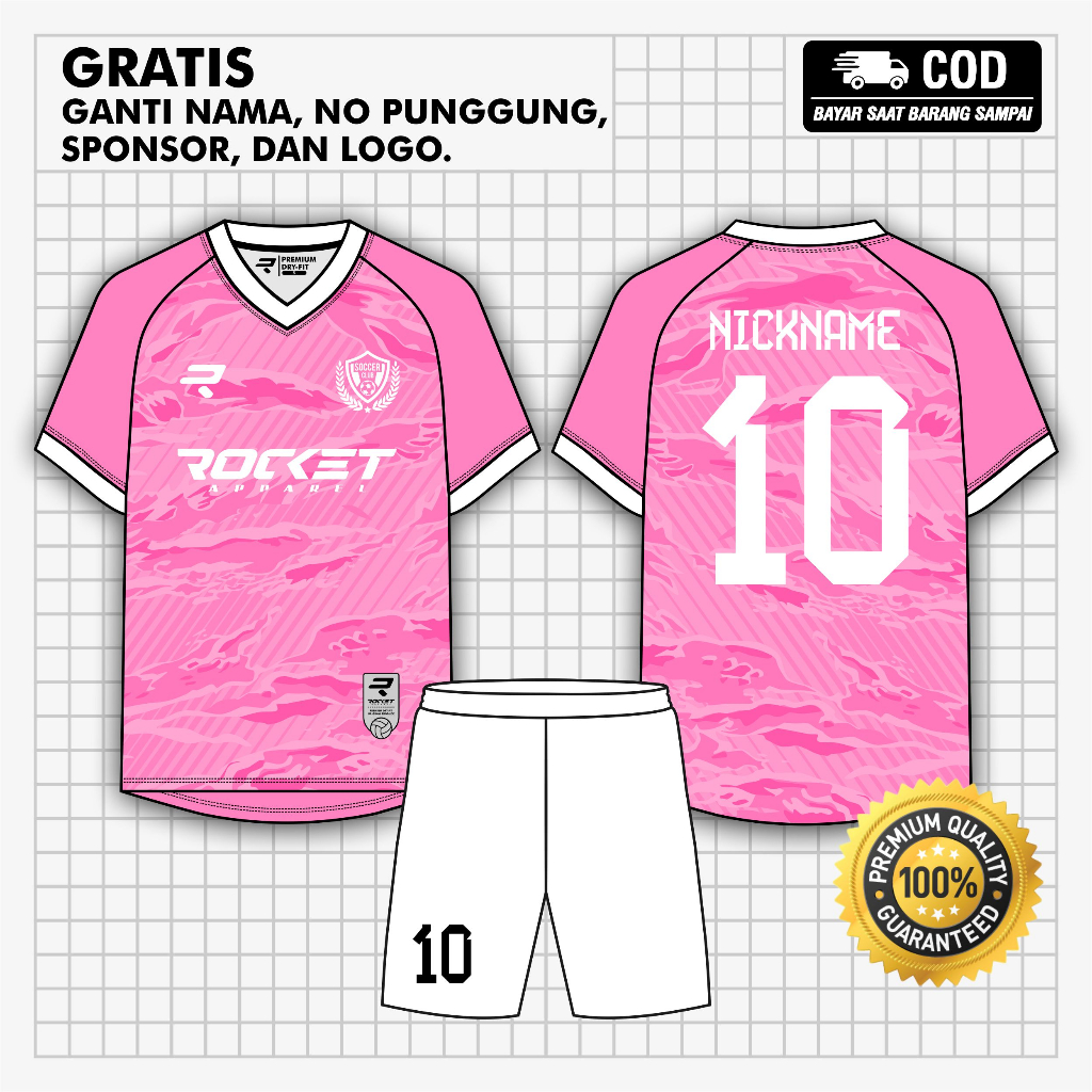 Jersey Futsal Custom Full Printing / Jersey Sepak Bola Custom Full Printing Bebas Custom Design / Je
