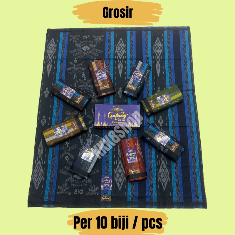 Sarung Bin Saleh Galaxy Motif Kembang Serat Kayu Grosir (Per 10 Biji / Pcs) Strimin 3D / 3 Dimensi M