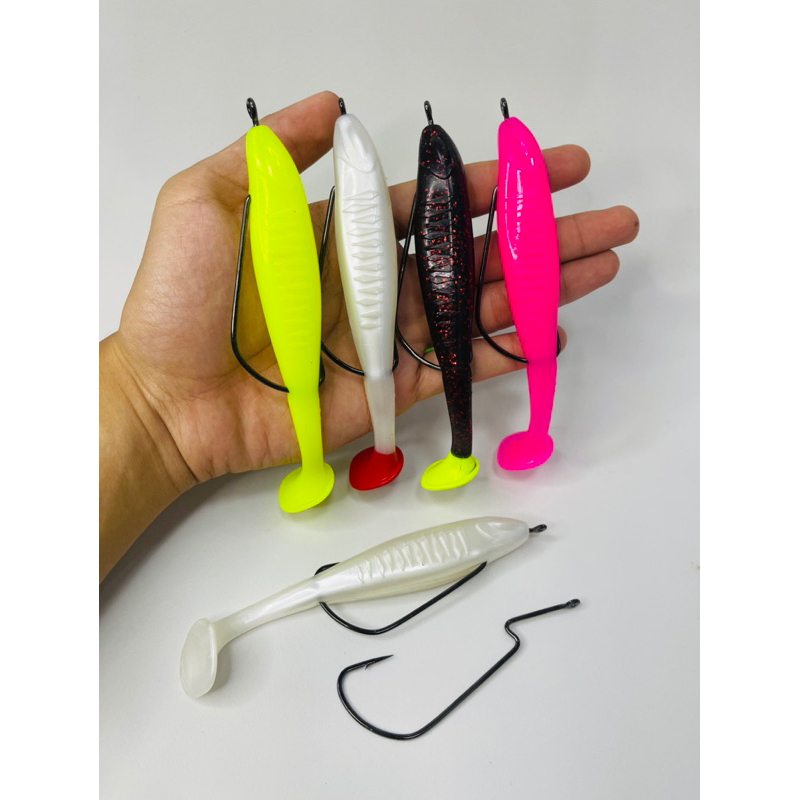 PADDLE POP 14CM 20GRAM PLUS WORM HOOK 7/0 || UMPAN CASTING GABUS TOMAN