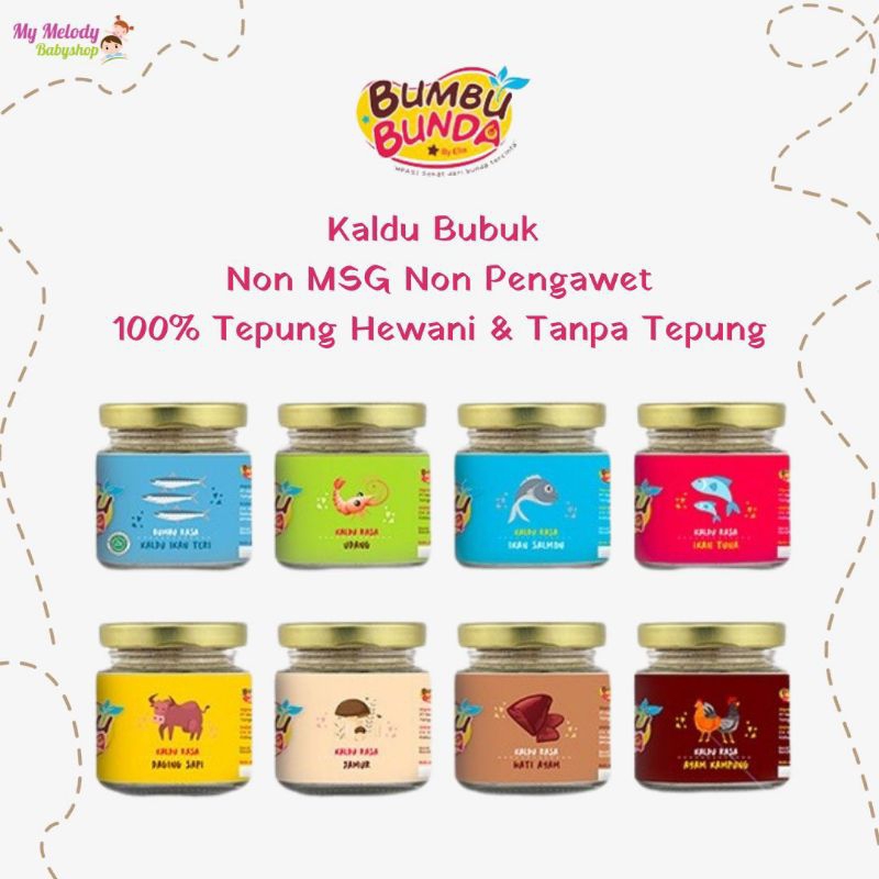 

Bumbu Bunda Elia Kaldu MPASI 50g /Kaldu Anak/Bayi/Kaldu Bubuk/Kaldu Non MSG Non Gula Garam