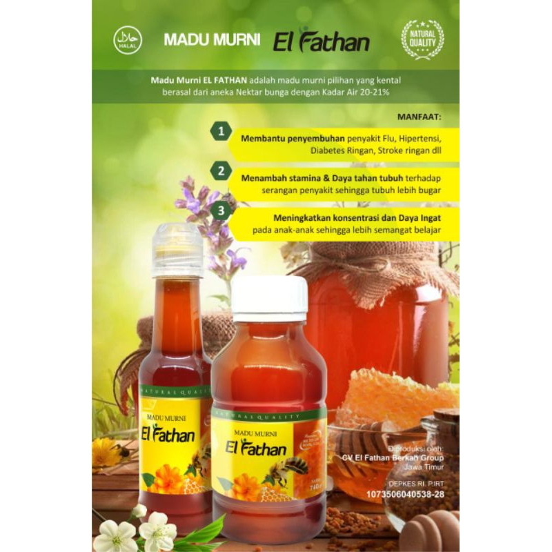 

Madu Murni El Fathan 360gr dan 740gr