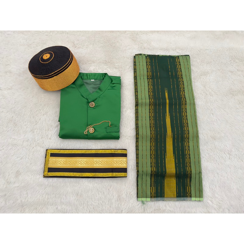 1 Set Pakaian Adat Bugis Pria Dewasa (Jas Tutu’, sarung, pabbekkeng, songkok)