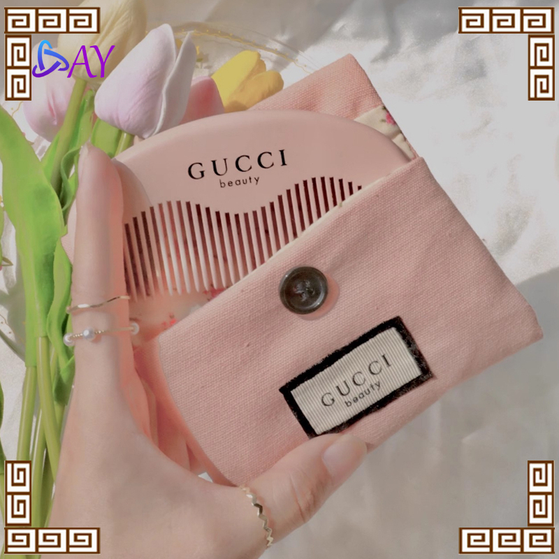 Gucci Mini Pink/Gucci Wooden Comb/Hair Comb/Sisir/ Packing/Portable Makeup Bag/Gucci Sisir100%Ori