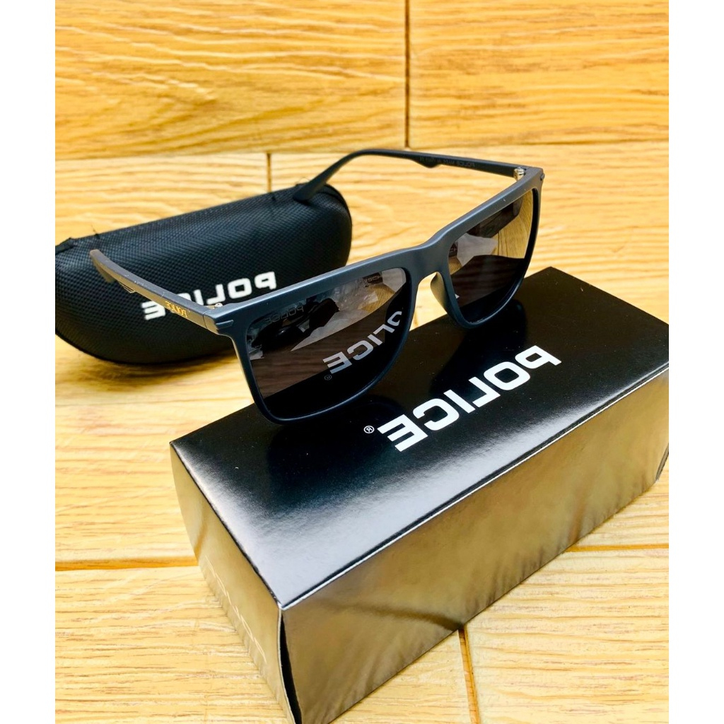 KACAMATA PRIA POLICE 606 police+UV400 ANTIRADIASI BLACK DOFF FULLSET