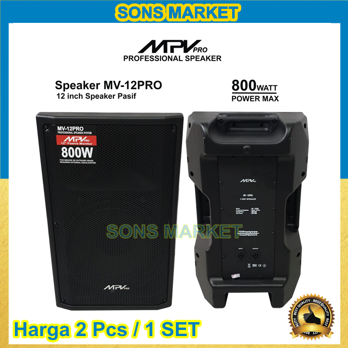 SPEAKER PASIF MPV MV-12PRO 12 Inch 12in ORIGINAL 2 Pcs FULL RAM 12inch 1 SET