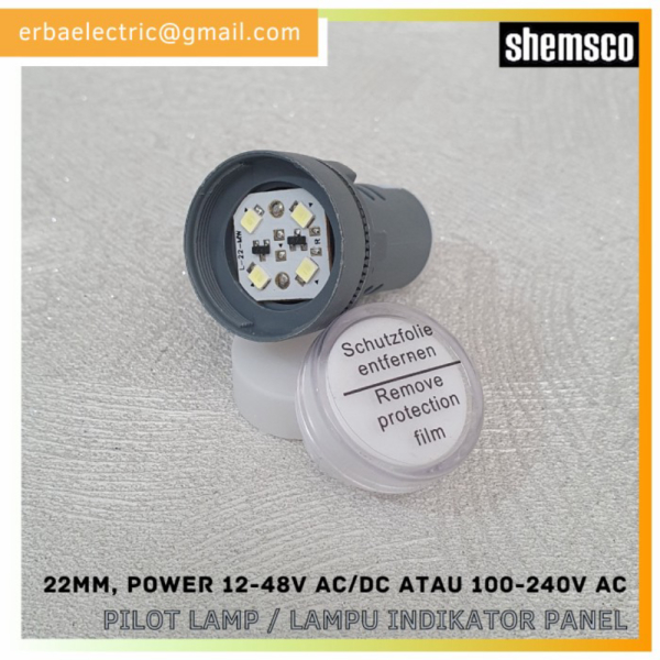 Pilot Lamp WHITE 22mm 12-48v Indicator Lamp 12v 24v 48v PLAD Diskon
