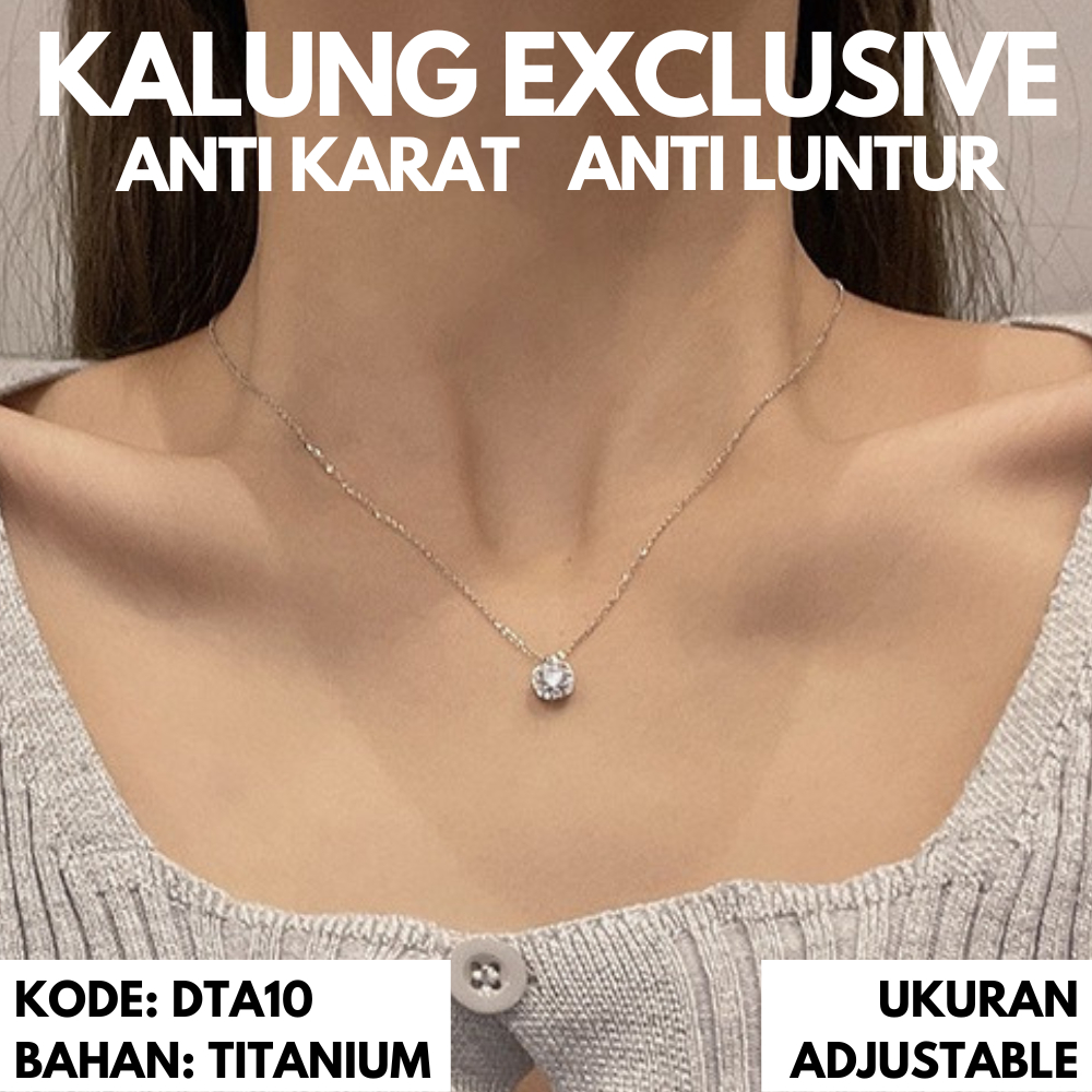 perhiasan gelang cincin kalung anting titanium pria wanita korea asli anti karat anti luntur Kalung 