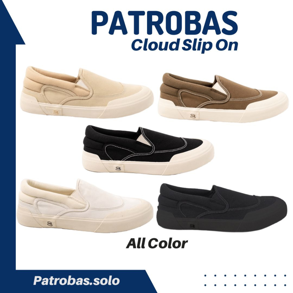 PATROBAS Cloud Slip On Original Sepatu Sneakers Casual Slop Unisex Petrobas