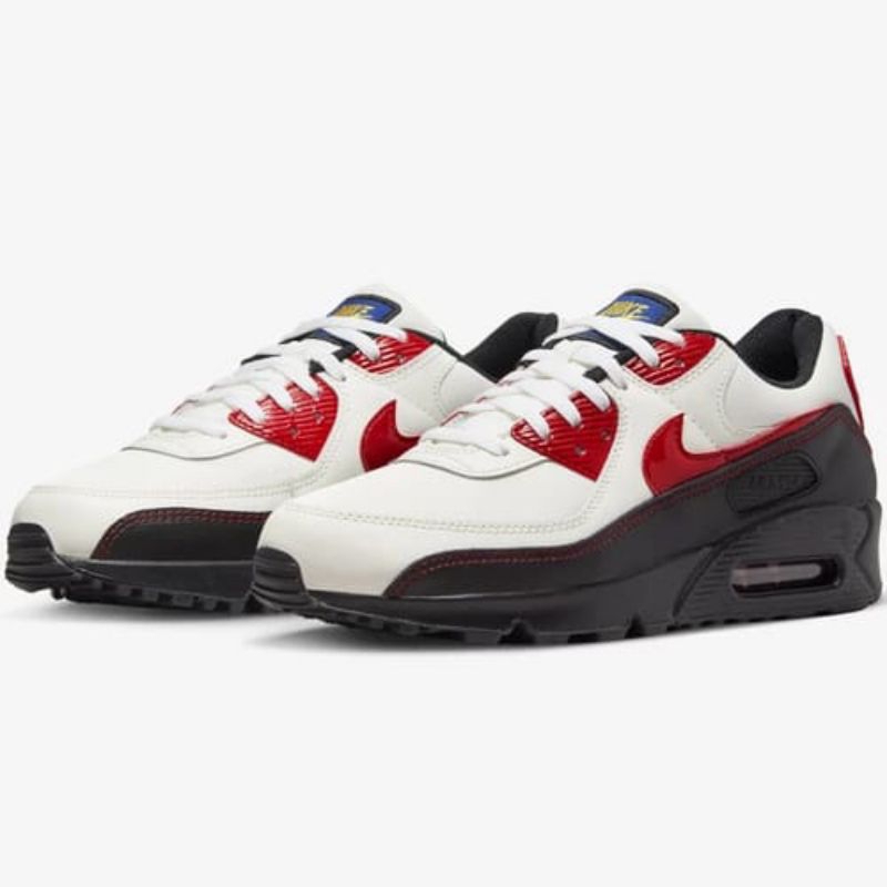 NIKE AIR MAX 90 SE' SAIL UNIVERSITY RED BLACK ORIGINAL - SEPATU NIKE AIR MAX 90 ORIGINAL FULL TAG / 