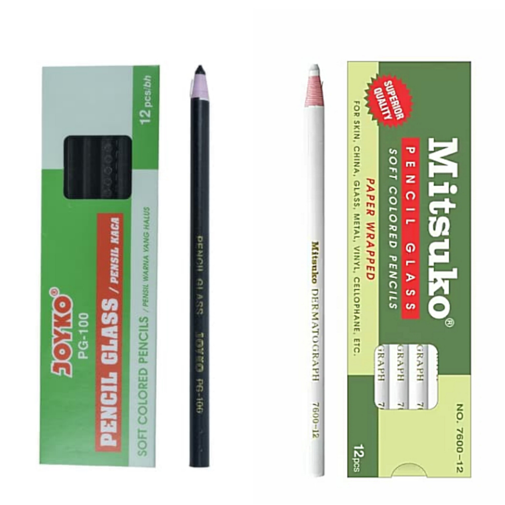 

(1 PCS) Pensil Kaca / Pencil Glass / Pensil Jahit Joyko & Mitsuko Warna Hitam & Putih