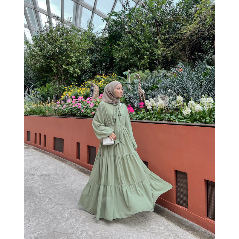 Dara Dress Abaya - Baju Gamis Muslim Abaya Fashion Wanita Lengan Balon Outfit Wanita Kondangan Mewah