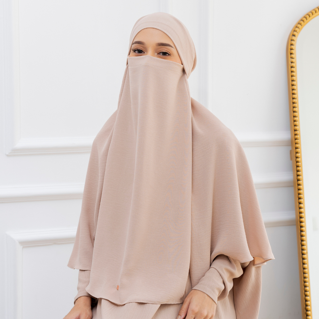 Lozy Hijab - Halima French Khimar (Hijab Umrah Cadar Syari Multifungsi)