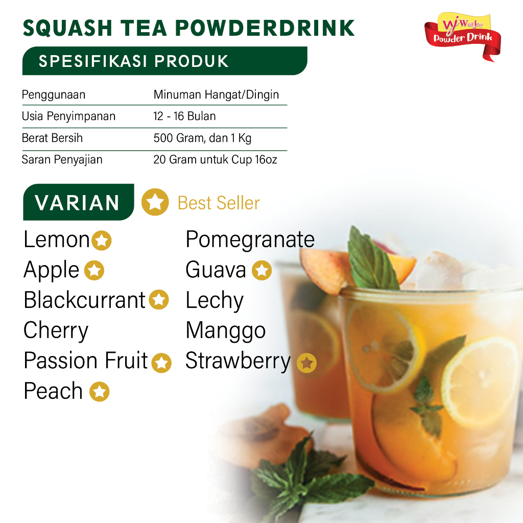 

XMASTER LEMON TEA - BUBUK MINUMAN TEH RASA BUAH - SQUASH TEA - 500GR
