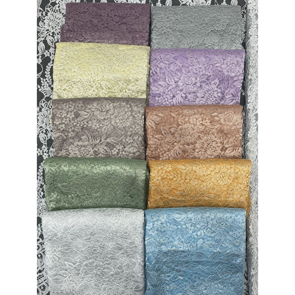 Grade Ori Kain Kebaya Brokat Metalic Ysl Camelia