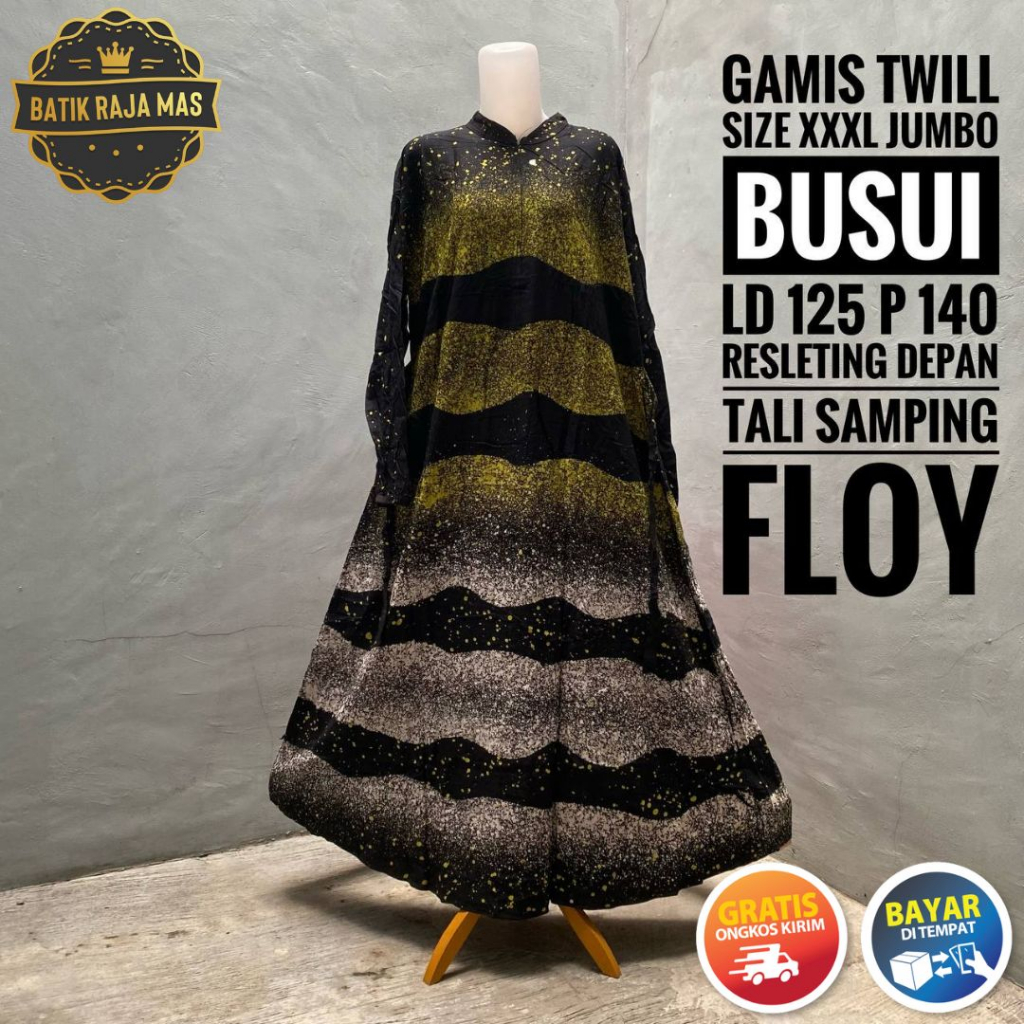 Baju Gamis Muslim Wanita Dewasa Orang Tua Ibu Ibu Jumbo Syari Raya Lebaran Terbaru Kekinian Twill Or