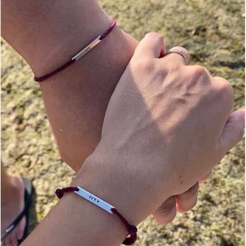 PLAT D & E Gelang custom nama personalised bracelet loliastuff (gelang custom/ gelang huruf/ gelang 