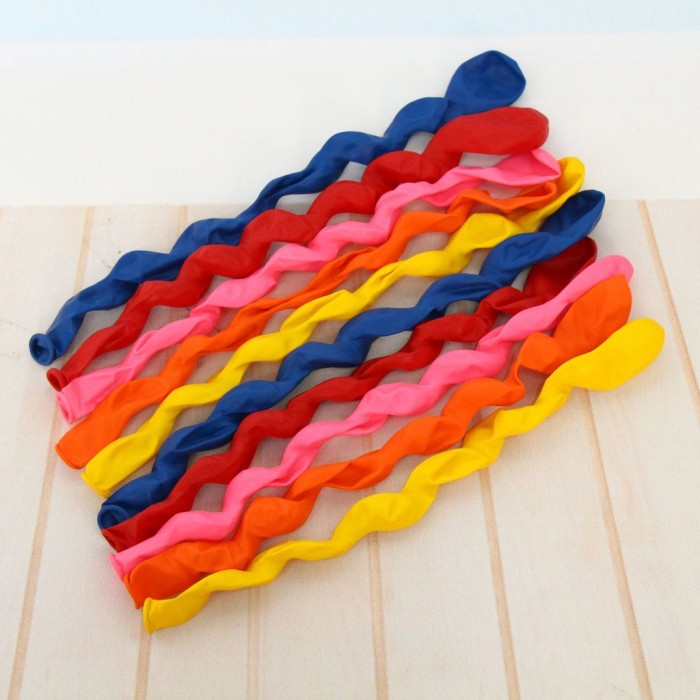 Balon Spiral Twist Balloon SATUAN RANDOM Gelombang Warna Warni Hias Hiasan Ulang Tahun HBD Ultah Col