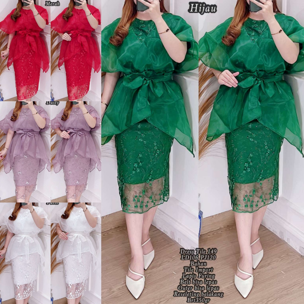 New Arrival Dres dress tile kekinian termurah/Dress Gaun cocok untuk kondangan, Gereja /Dress dress 