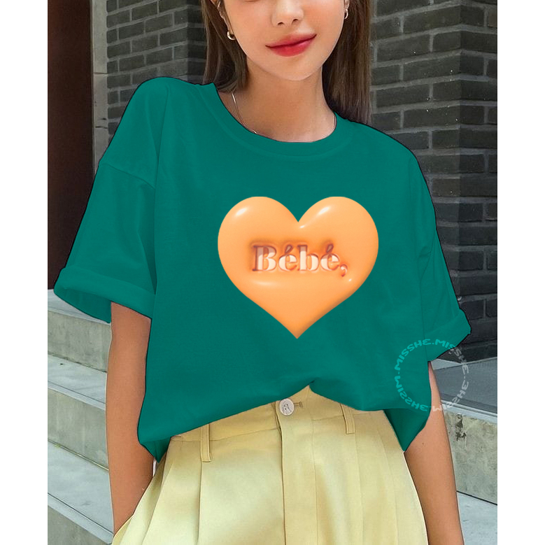 COD ID - Tshirt Motif Babe Love Oren / Kaos Katun Wanita / Baju Kaos Wanita Terbaru 2023 / Kaos Polo