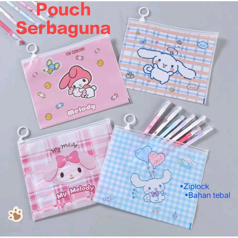 

HEAVENLY | KANTONG POUCH TEMPAT PENSIL ZIPPER BAG TRANSPARAN ZIPLOCK MOTIF MELODY CINAMOROL