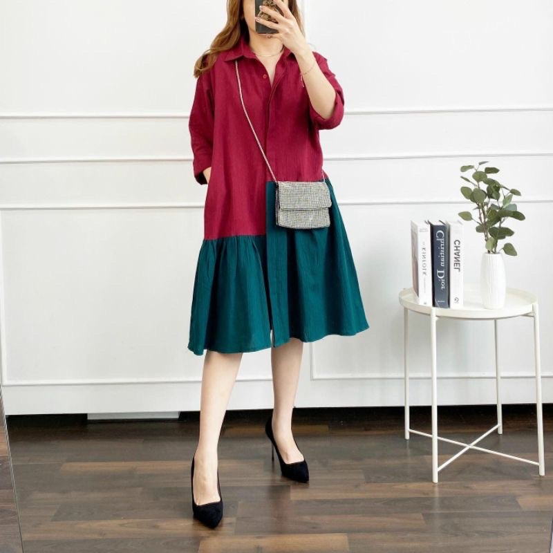 Bella Dress Merah - Gaun Merah Imlek - Gaun Natal Christmas