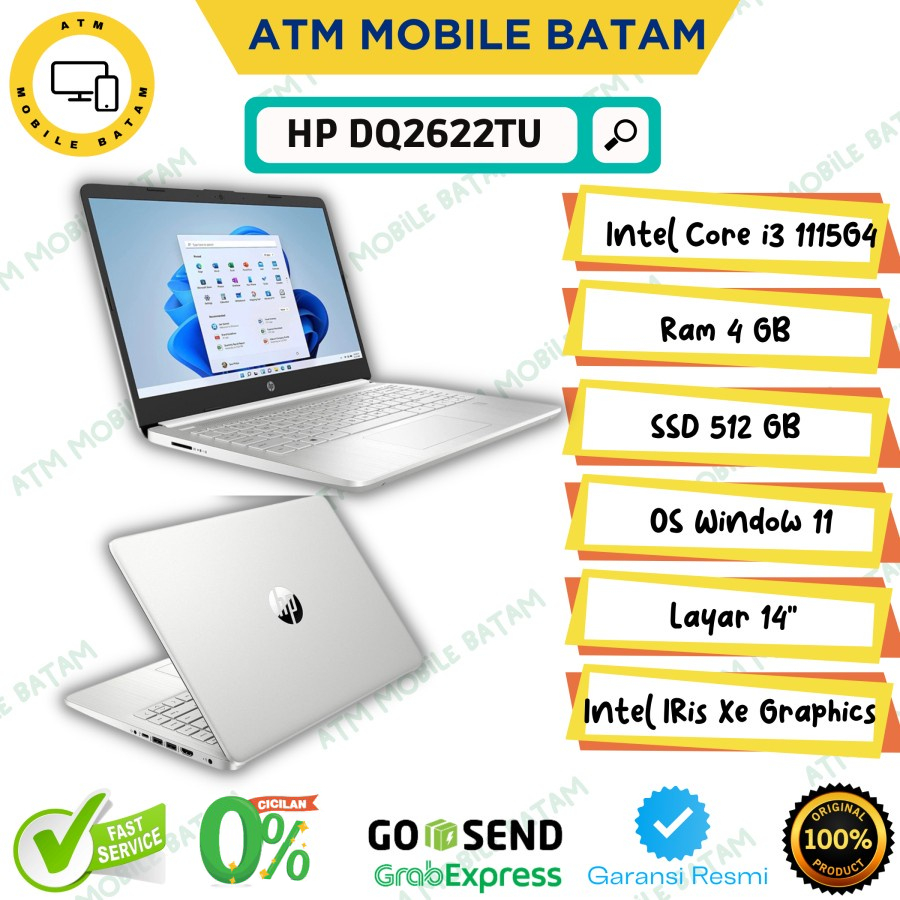 Laptop Hp 14s DQ2622TU i3 1115G4 4/512GB W11