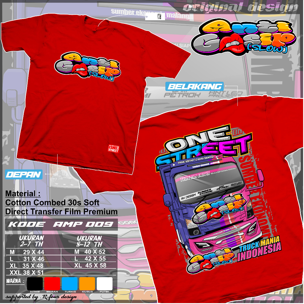 Kaos truk anak anti gosip terbaru Kaos anak gambar truk oleng terbaru Sablon dtf premium Kaos anti g