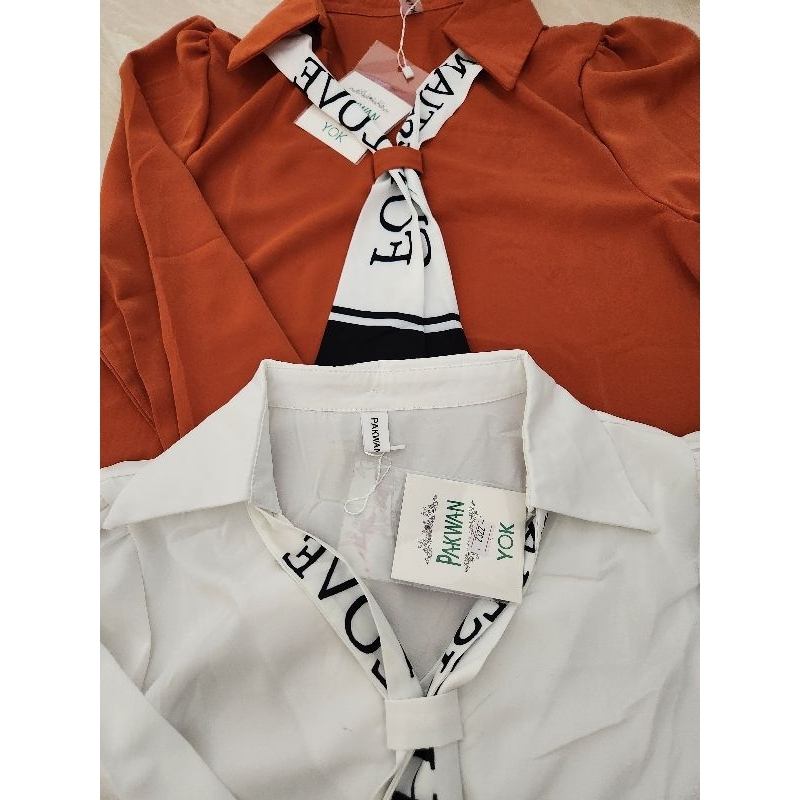 Kemeja wanita/kemeja style syal/kemeja korea style/bajukantor