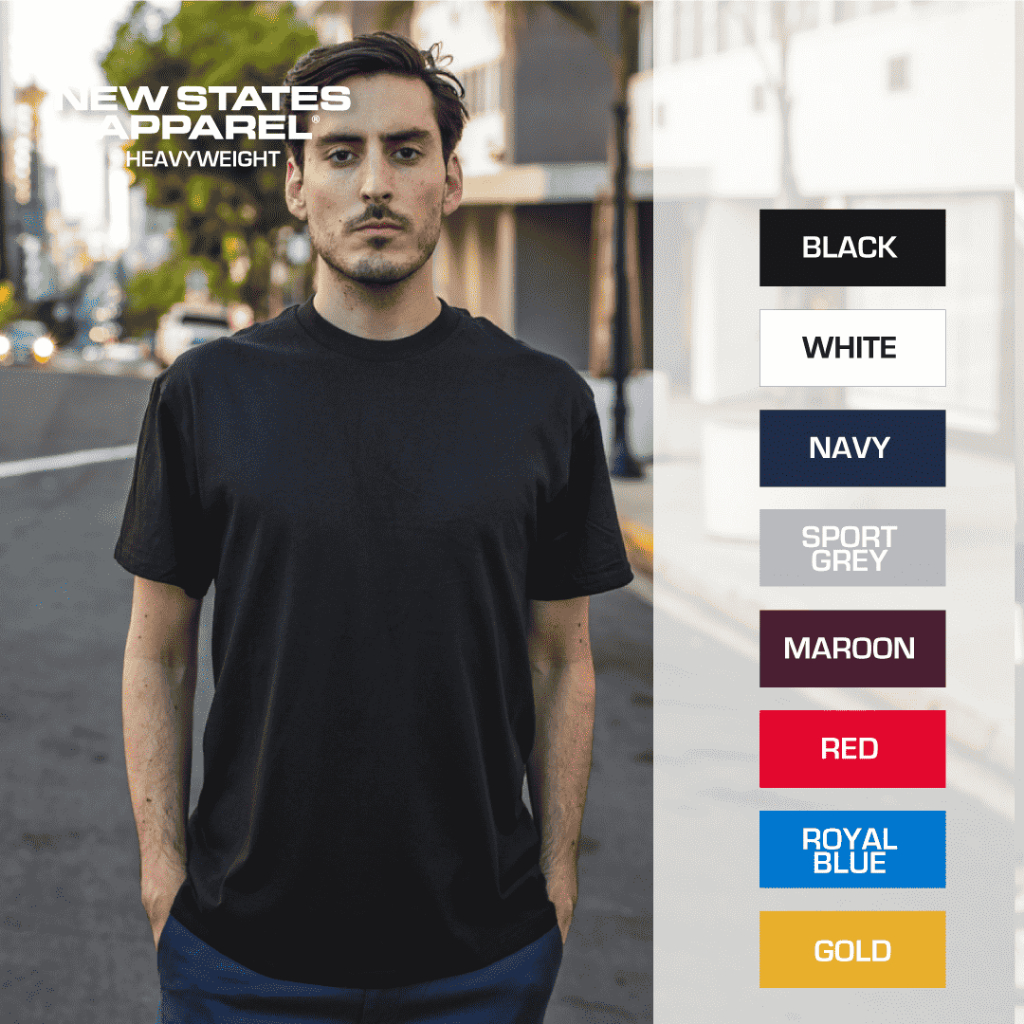 Kaos Polos New States Apparel 5400 Heavyweight Cotton Bamboo 20s Bahan Adem dan Kokoh