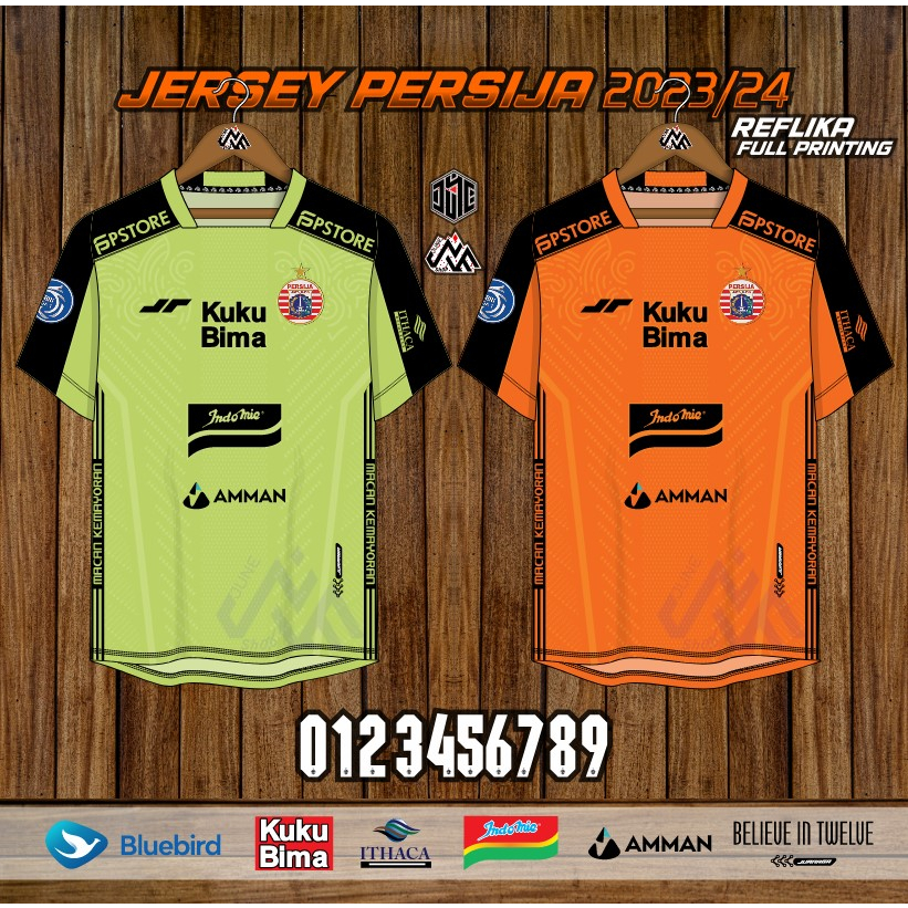 JERSEY SEPAK BOLA LIGA 1 PERSIJA JAKARTA KIPER|GK 2023/2024 Full Printing (Reflika version) Hanya At