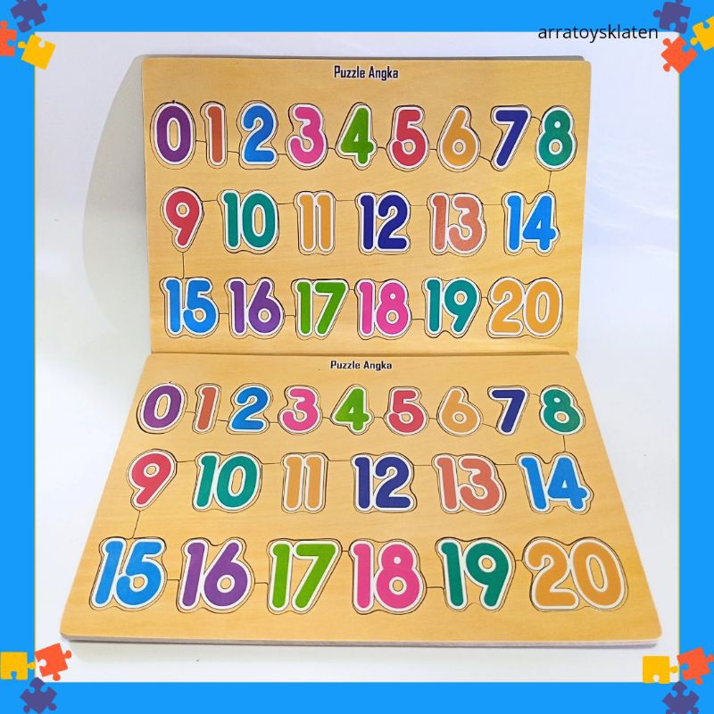 Puzzle kayu anak/Puzzle edukasi anak/Puzzle Angka